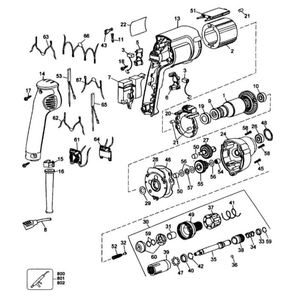 Sơ đồ Lắp ráp DeWalt DW268K Loại 1