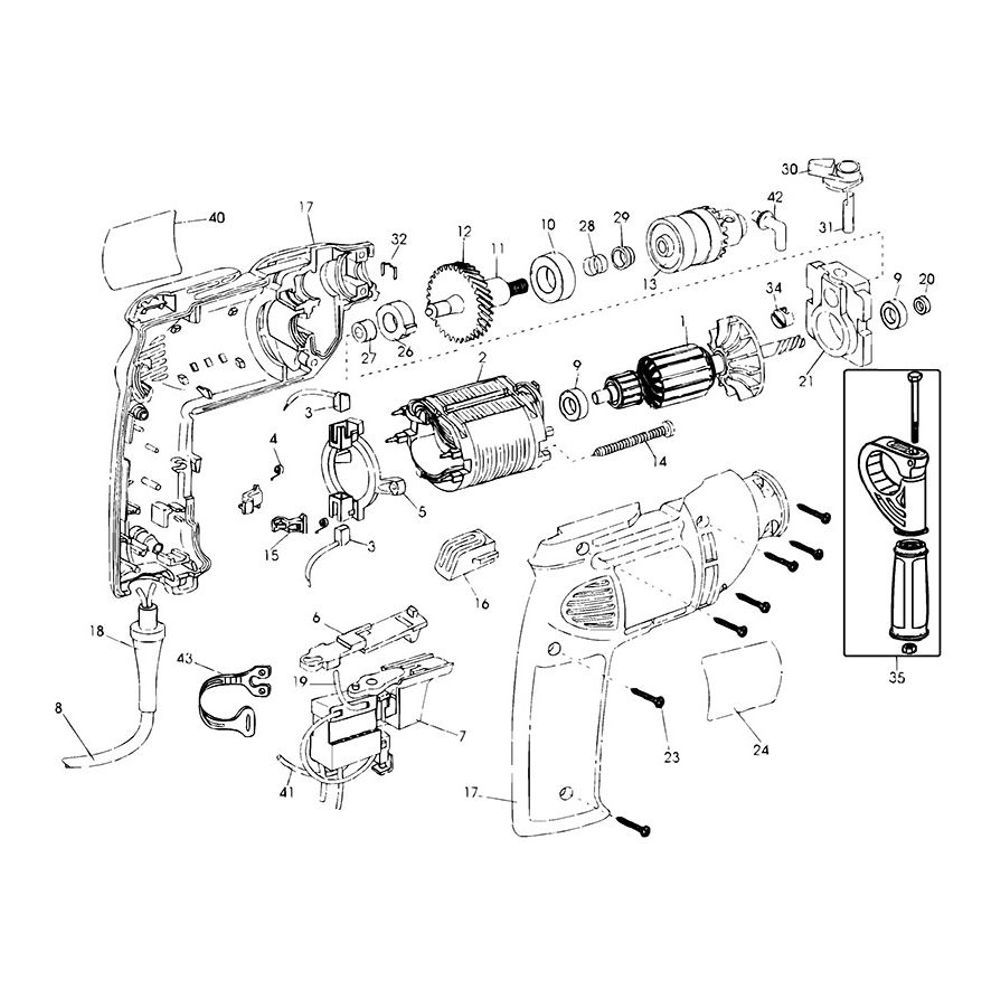 Sơ đồ Lắp ráp chính cho DeWalt DW507