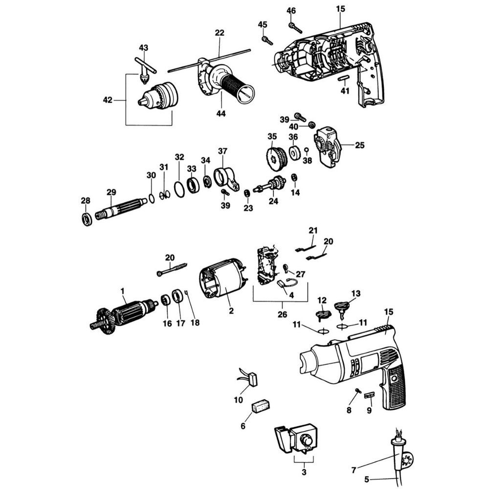 Sơ đồ Lắp ráp chính cho DeWalt DW509