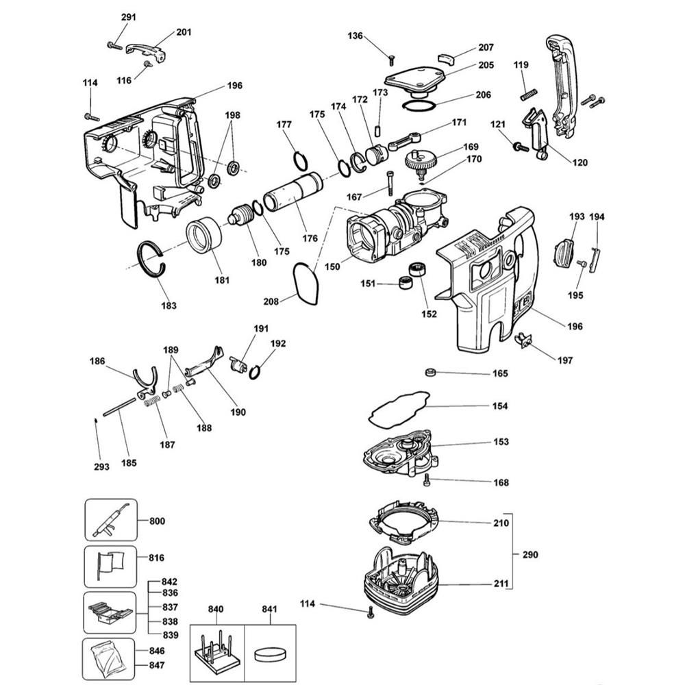 Sơ đồ Lắp ráp trục chính cho DeWalt DW543