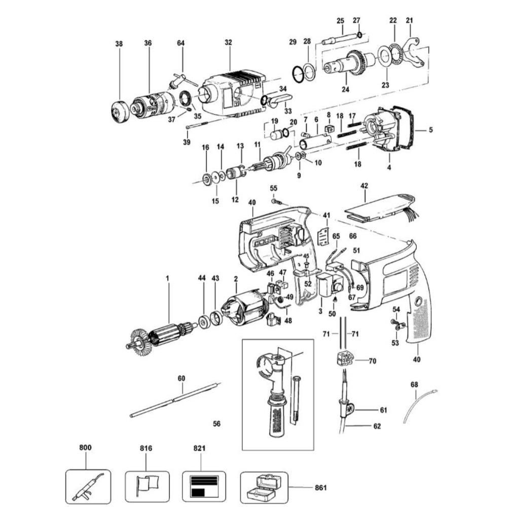 Sơ đồ Lắp ráp chính cho DeWalt DW553K
