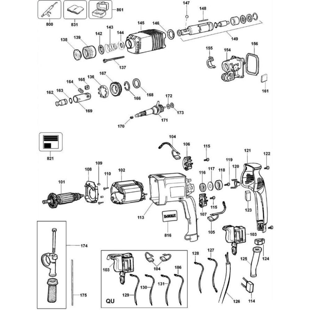 Sơ đồ Lắp ráp chính cho DeWalt DW562