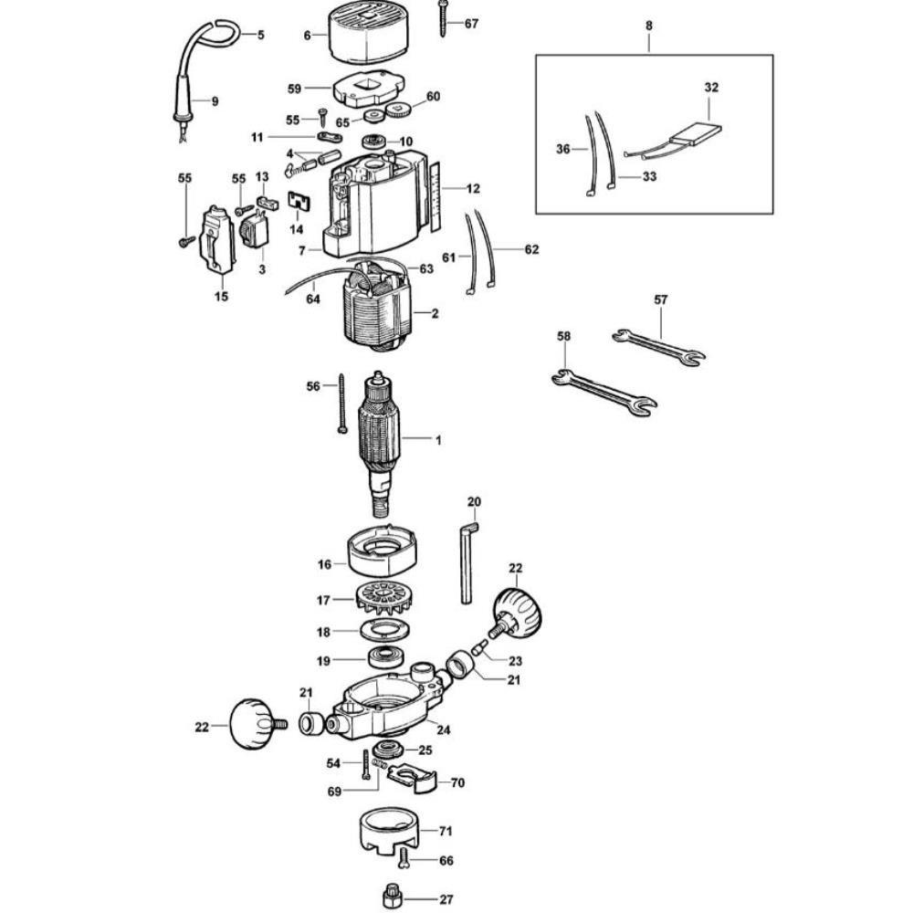Sơ đồ Lắp ráp chính cho DeWalt DW6141 3 dw6141 type 1