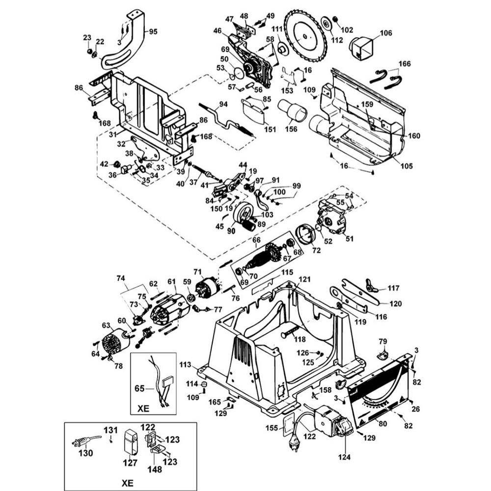 Sơ đồ Lắp ráp bảo vệ cho DeWalt DW744 2 dw744 type 2 1