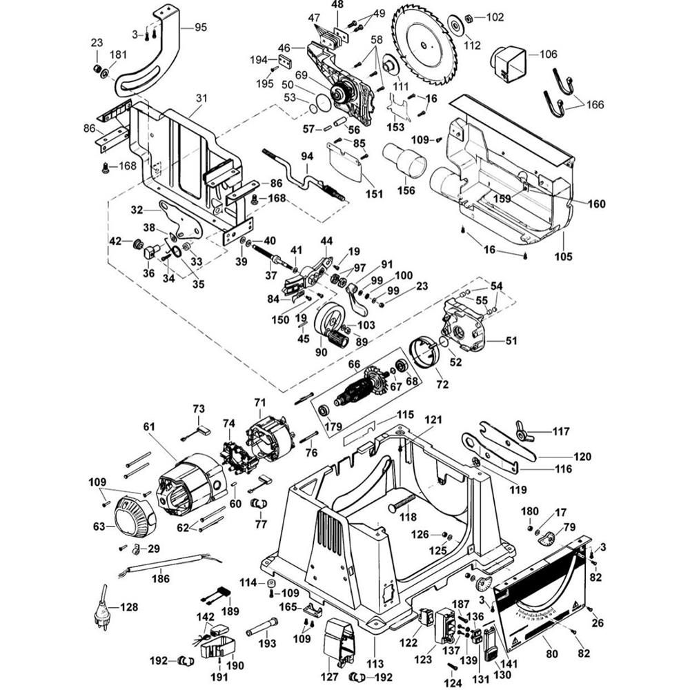 Sơ đồ Lắp ráp bảng điều khiển cho DeWalt DW744XP 2 dw744xp type 2 1