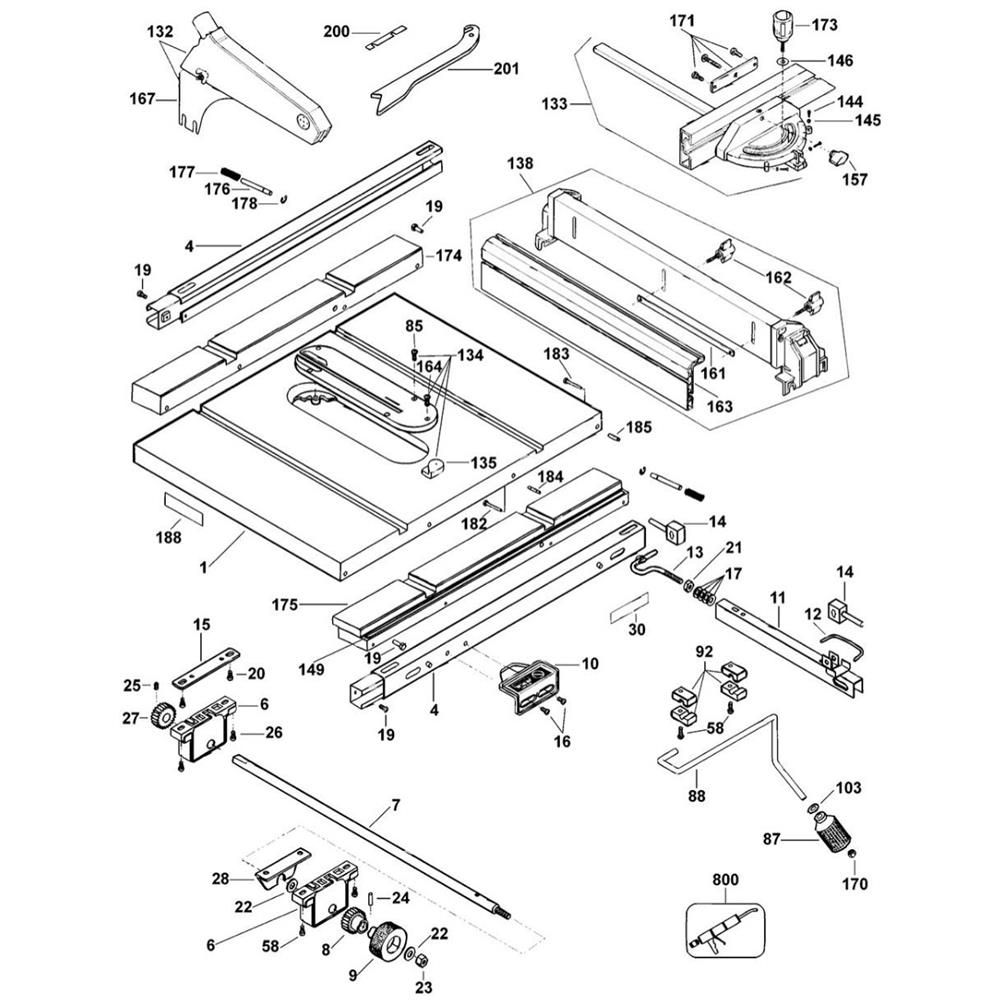 Sơ đồ Lắp ráp chính cho DeWalt DW744XP 2 dw744xp type 2