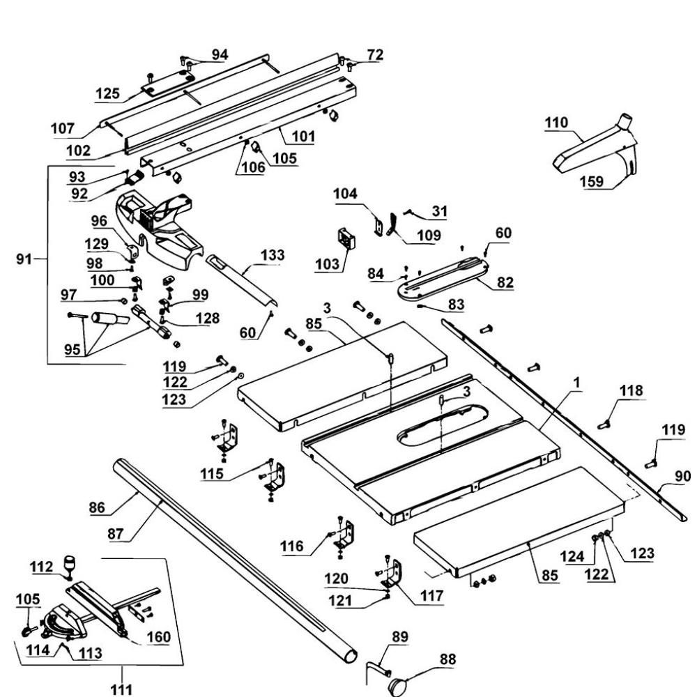 Sơ đồ Lắp ráp chính cho DeWalt DW746 3 dw746 type 1