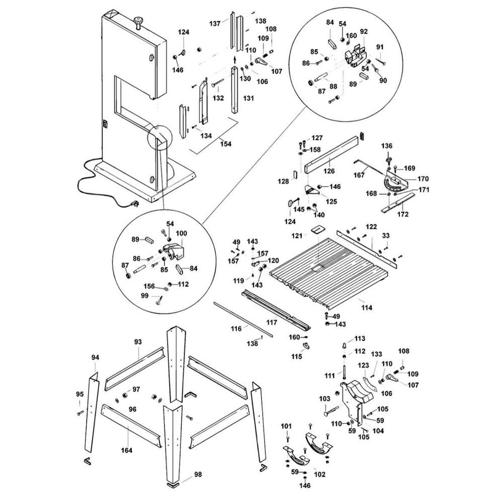 Sơ đồ Bàn cưa vòng DeWalt DW876