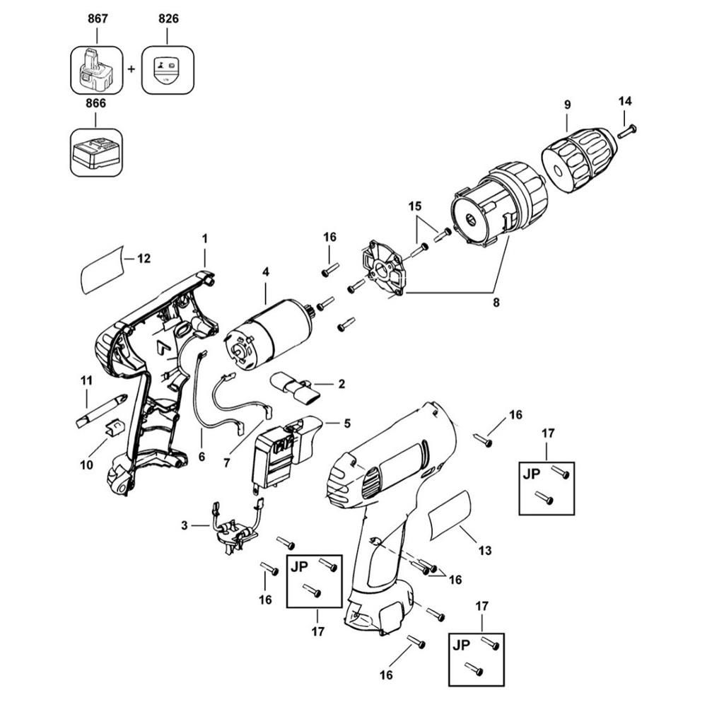 Sơ đồ Lắp ráp chính cho DeWalt DW925K