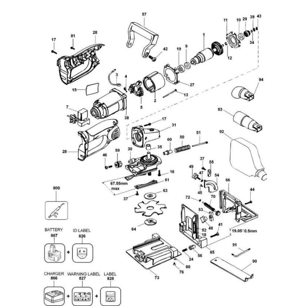 Sơ đồ Lắp ráp chính DeWalt DW932K 2 dw932k type 1