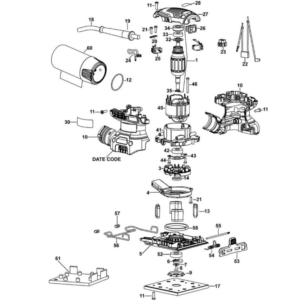 Sơ đồ Bộ đèn làm việc DeWalt DCL060