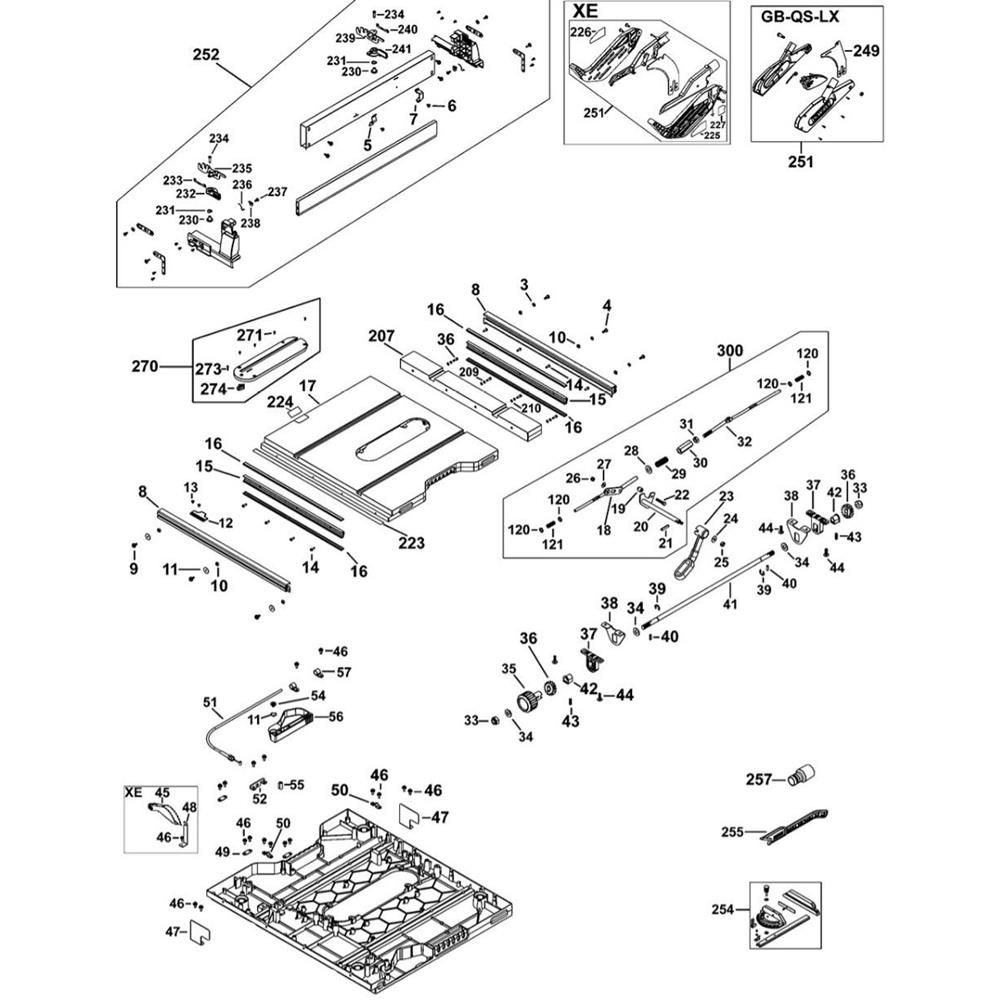 Sơ đồ Lắp ráp hiện trường cho DeWalt DWE7491 3 dwe7491 type 2 1