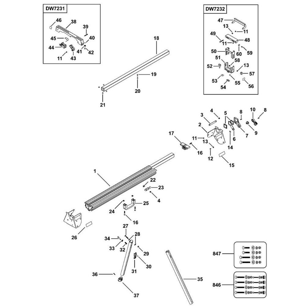 Sơ đồ Lắp ráp chính cho DeWalt DWX724