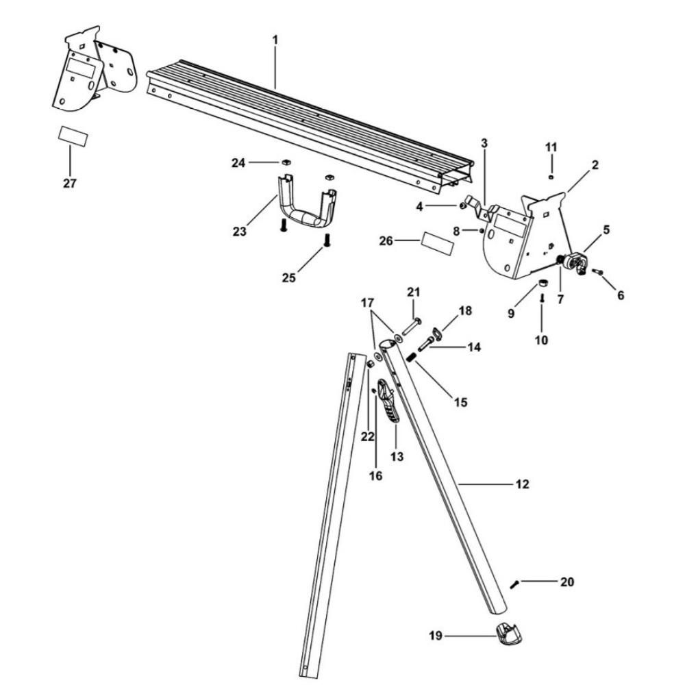 Sơ đồ Lắp ráp chính cho DeWalt DWX725 3 dwx725 type 1