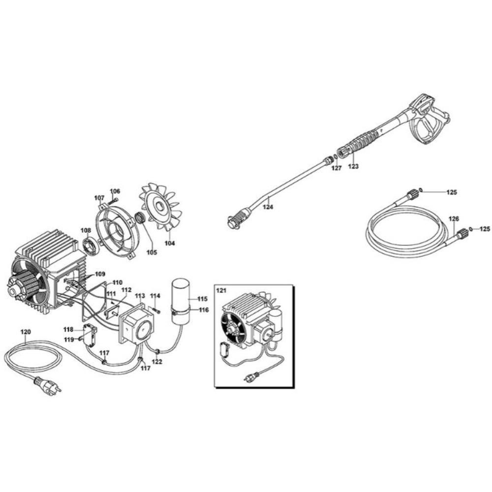 Sơ đồ Lắp ráp tay cầm cho DeWalt DXPW002CE 2 dxpw002ce type 1 2