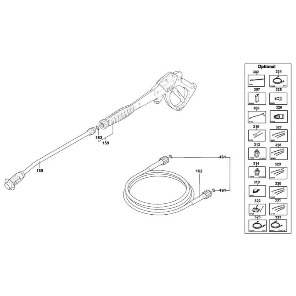 Sơ đồ Lắp ráp tay cầm cho DeWalt DXPW005E