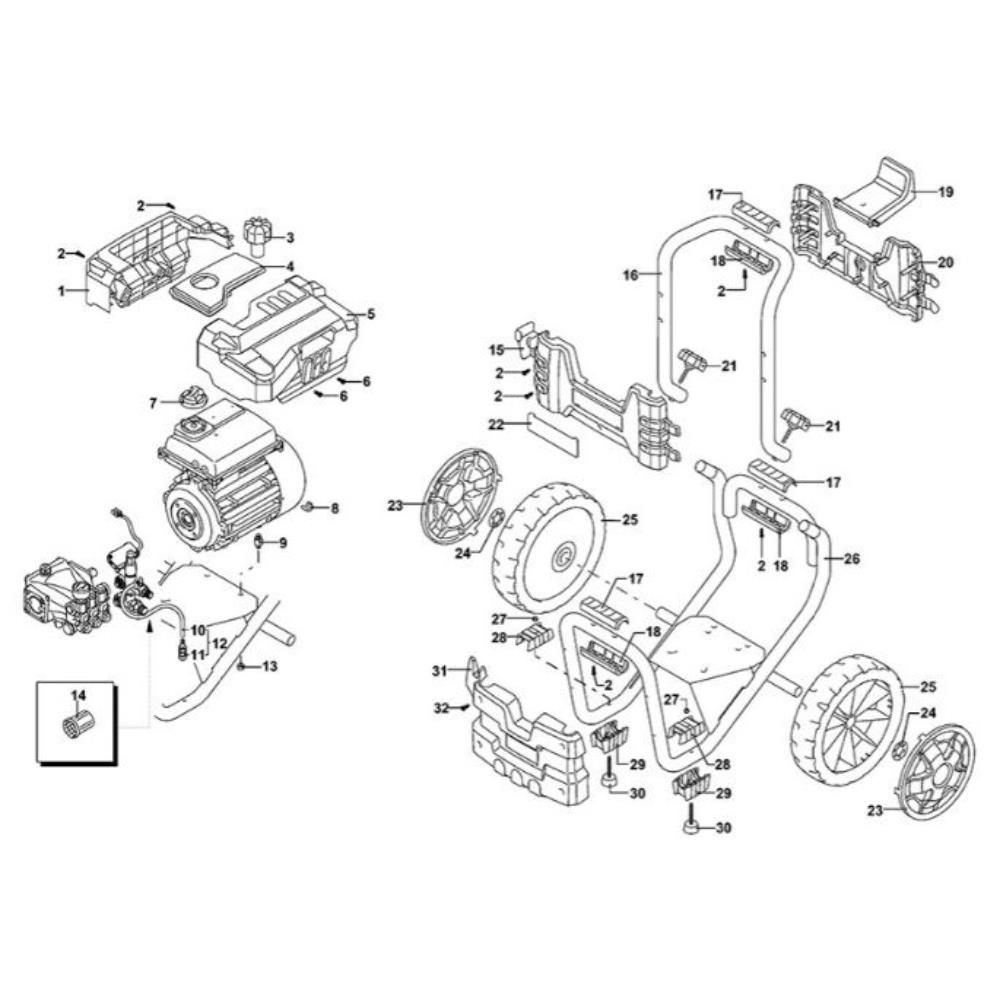 Sơ đồ Lắp ráp chính cho DeWalt DXPW005E 3 dxpw005e type 1