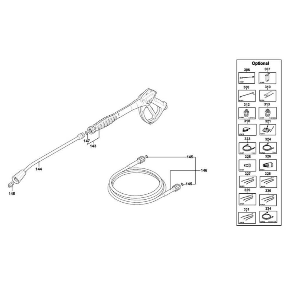 Sơ đồ Lắp ráp tay cầm cho DeWalt DXPW008E