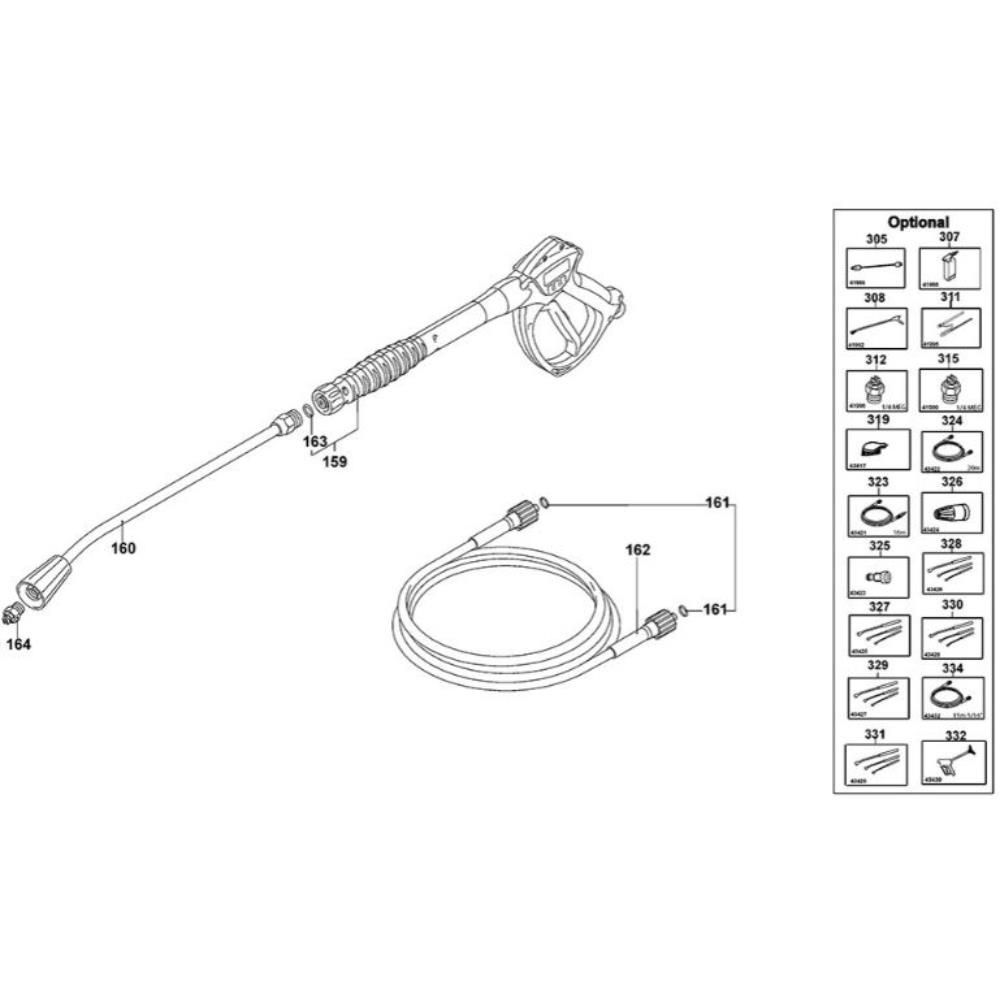 Sơ đồ Lắp ráp tay cầm cho DeWalt DXPW010E