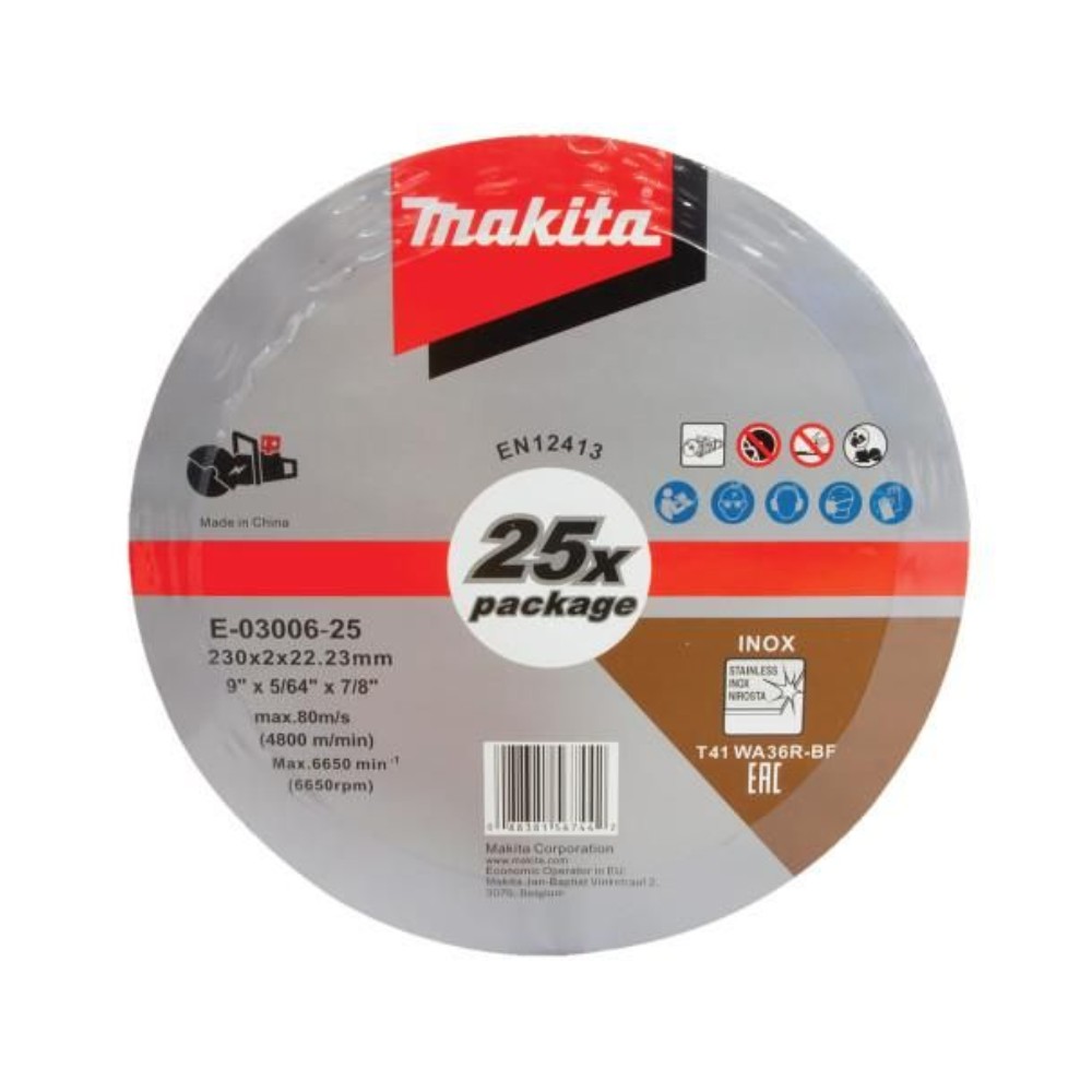 E-03006-25 Bộ Đá Cắt Kim Loại 230×2.0x22.23mm(25 Cái/Bộ)