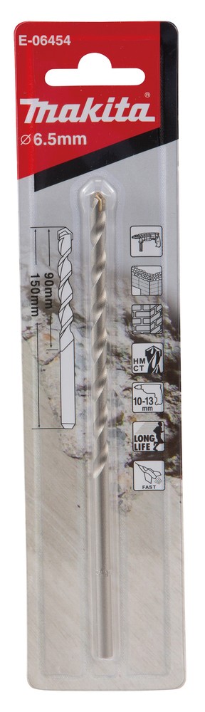 E-06454 Mũi Khoan Tường TCT Chuôi Thẳng 6.5x150mm