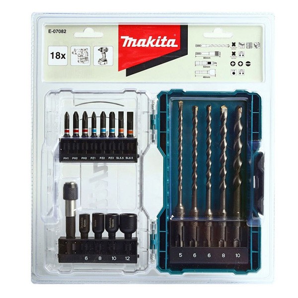 E-07082 Bộ Mũi Khoan Và Mũi Vít(18 Cái)