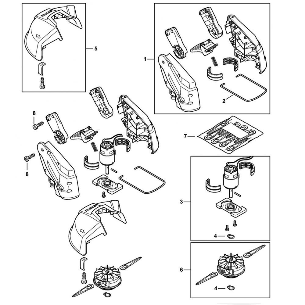 Sơ đồ Động cơ & Đầu cắt cho Stihl FSA45