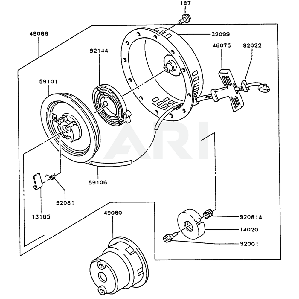 Sơ đồ Bộ khởi động cho Kawasaki FA130D 2 fa130d 10