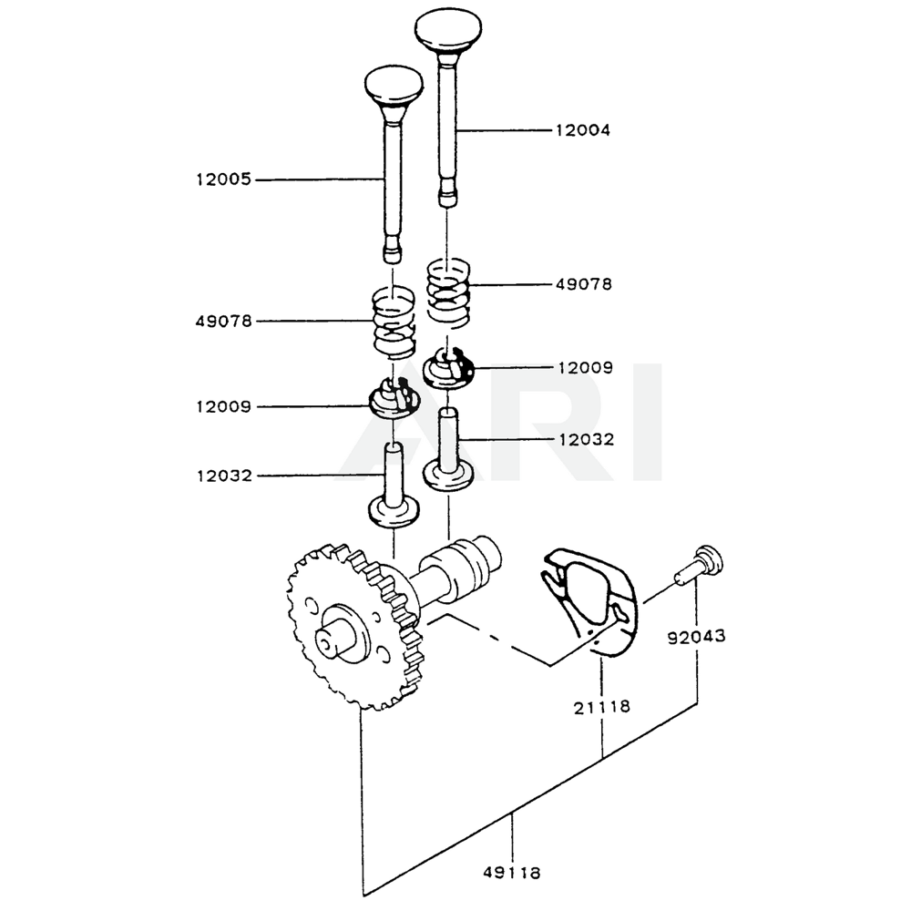 Sơ đồ Van/Trục Cam cho Kawasaki FA130D