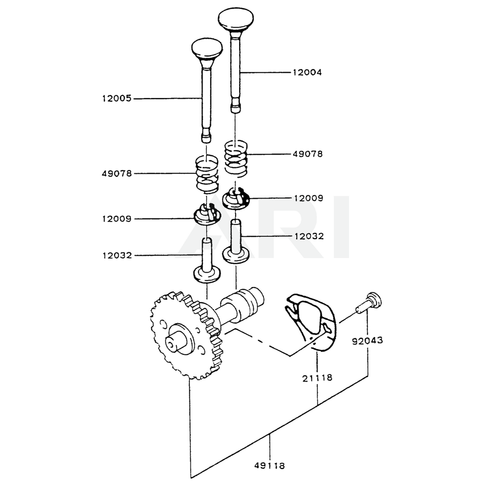 Sơ đồ Van/Trục Cam cho Kawasaki