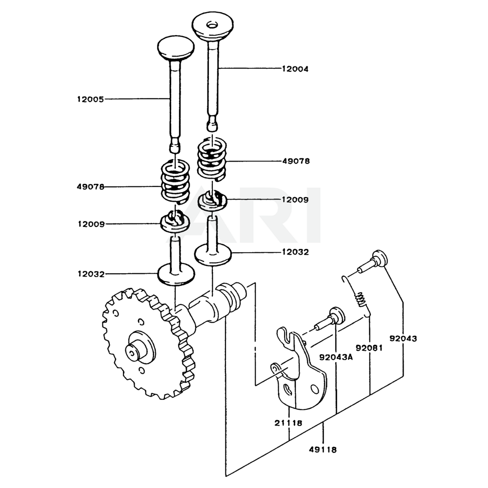 Sơ đồ Van/Trục Cam Kawasaki FA210R
