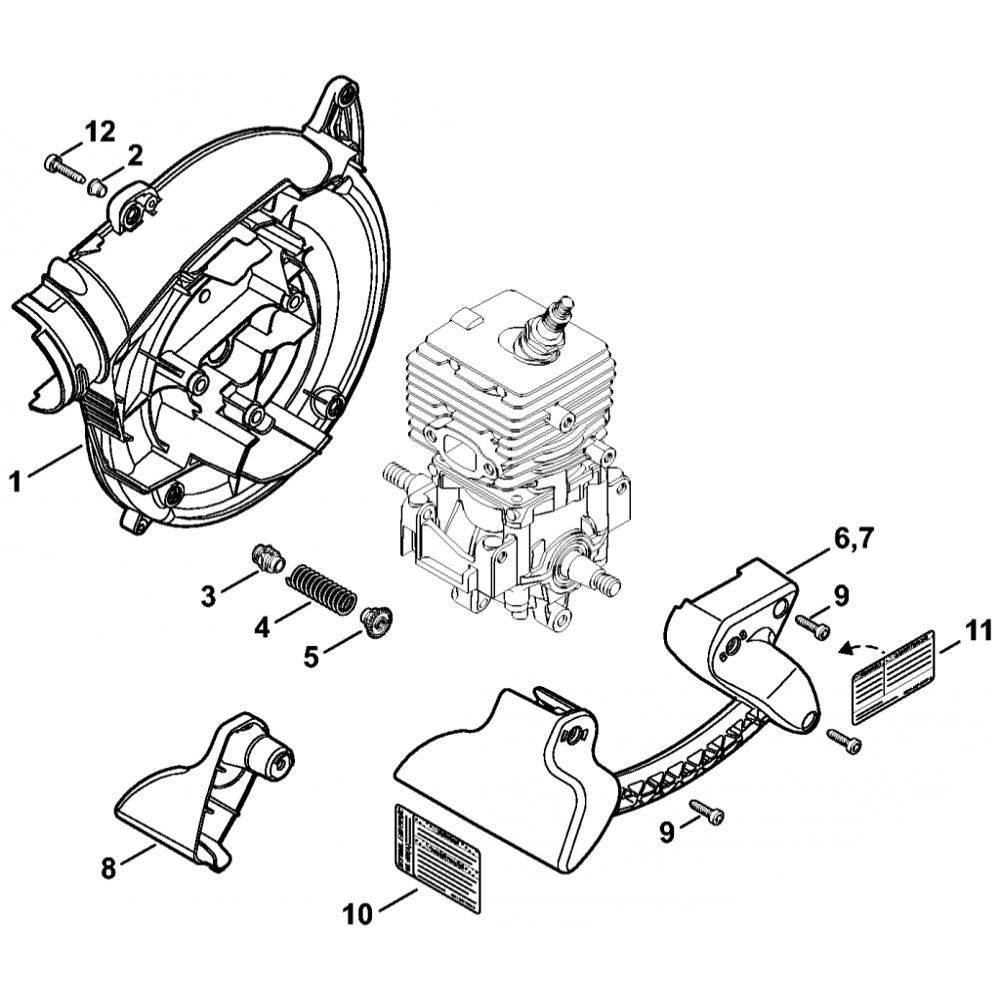 Sơ đồ Vỏ quạt cho Stihl BG66