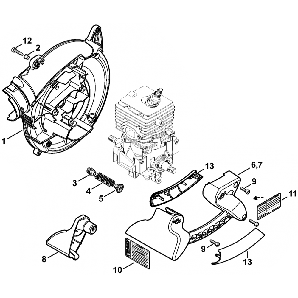 Sơ đồ Vỏ quạt cho Stihl SH86