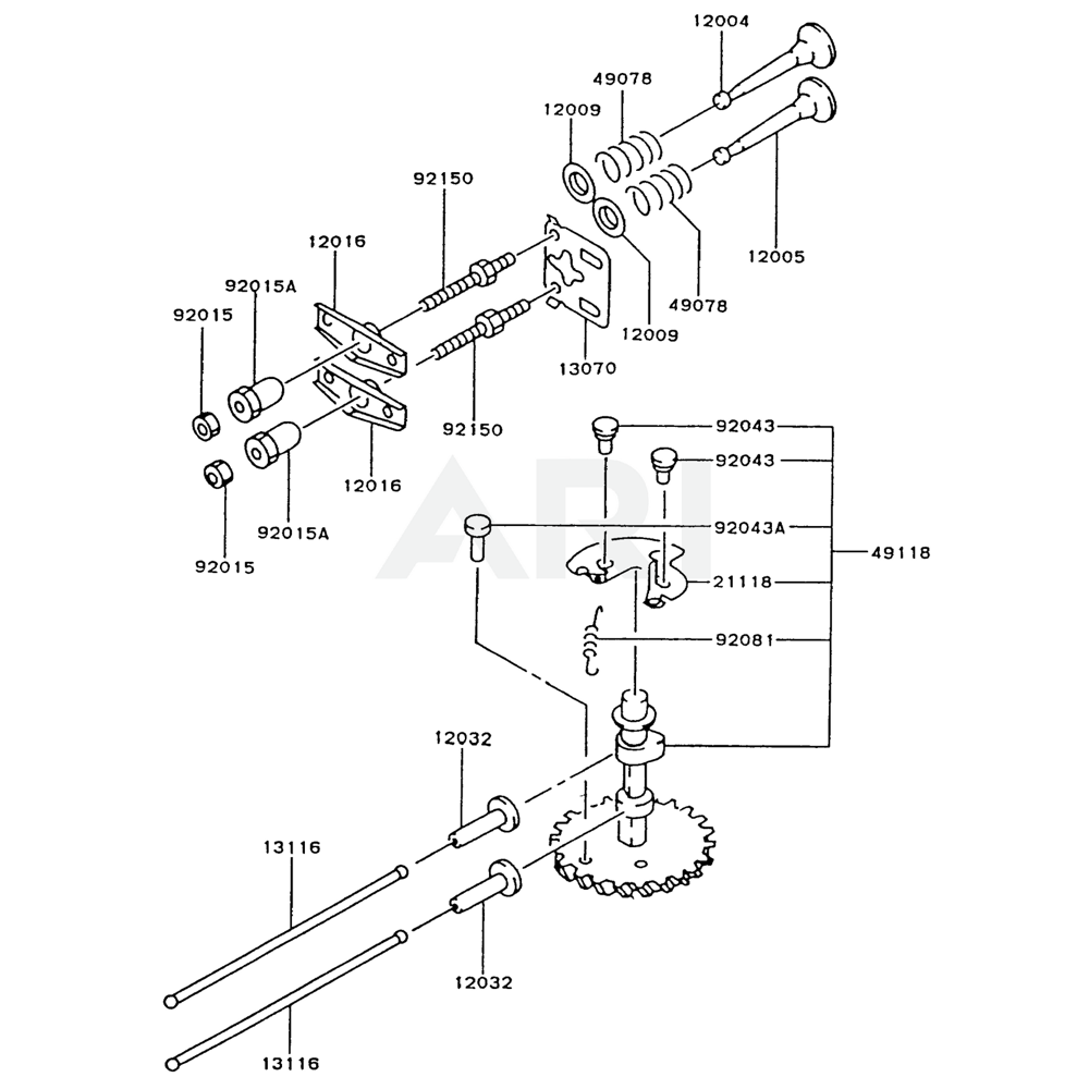 Sơ đồ Van/Trục Cam cho Kawasaki FC150V
