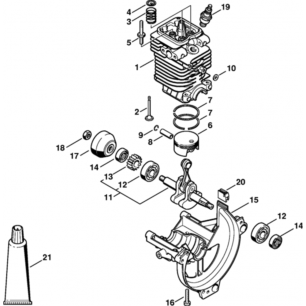 Sơ đồ Xi lanh, lắp ráp động cơ