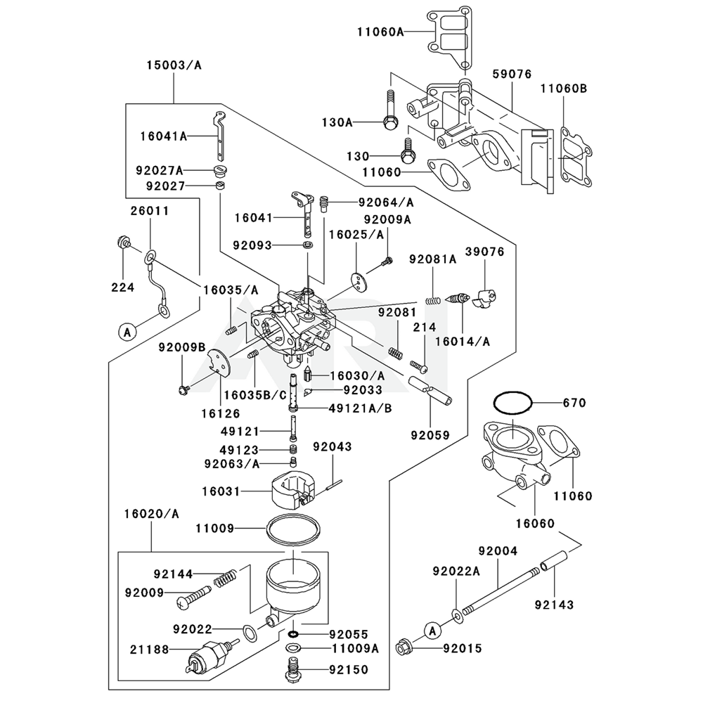 Sơ đồ Van/Trục Cam cho Kawasaki FD501V