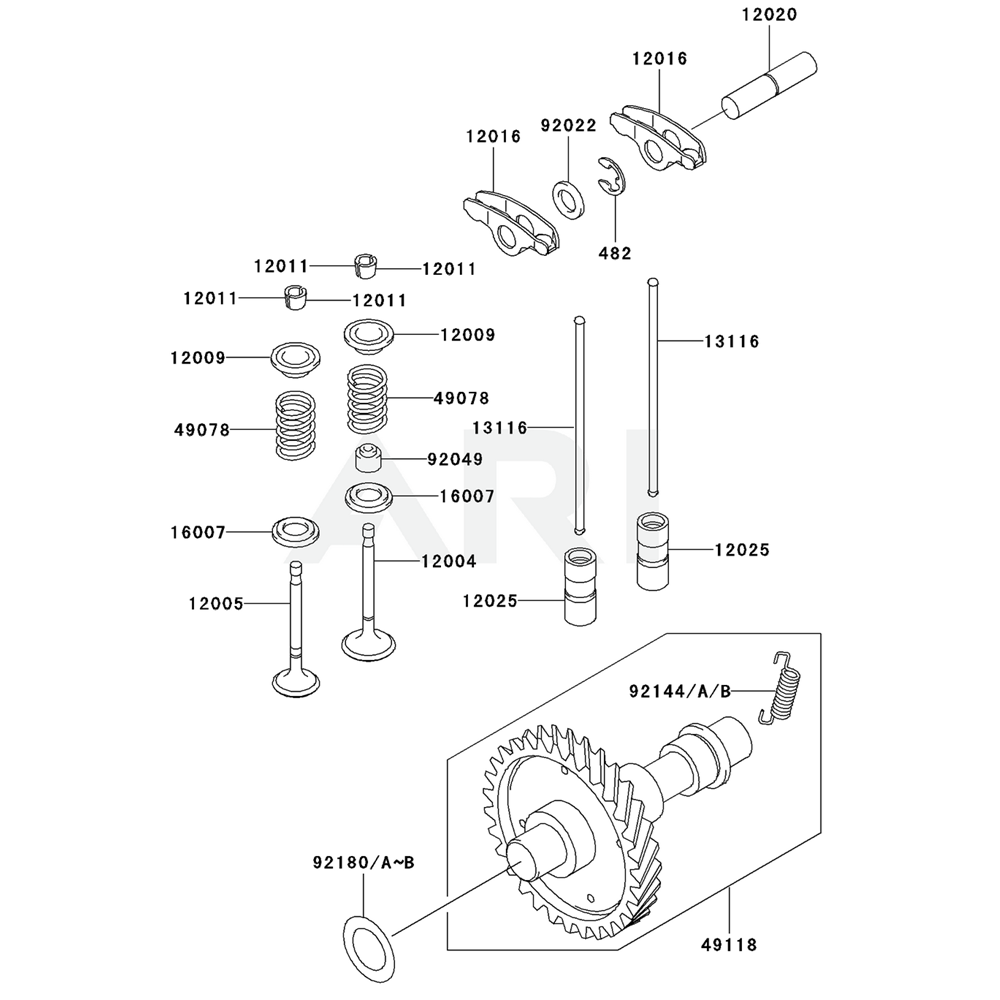 Sơ đồ Van/Trục Cam cho Kawasaki FE350D