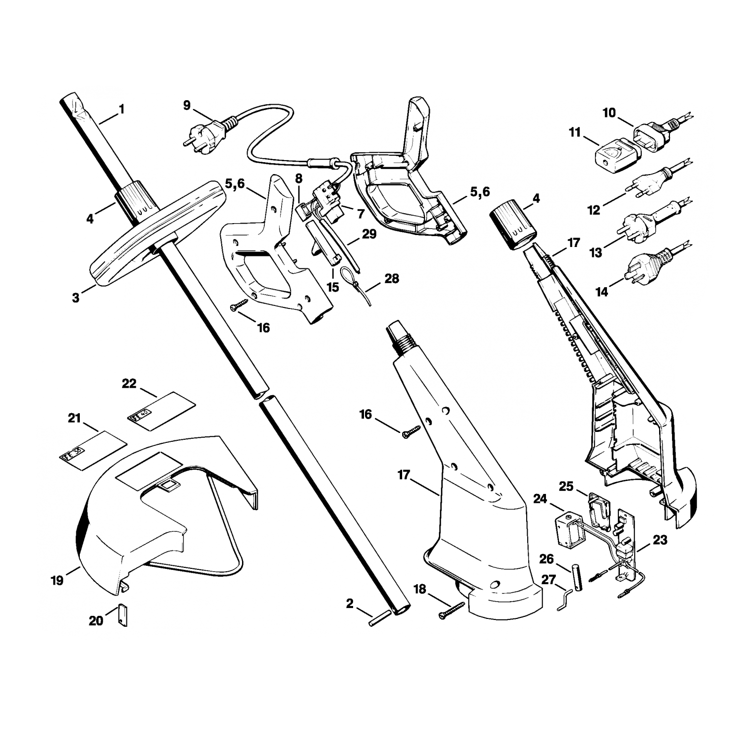 Sơ đồ Vỏ tay cầm Stihl FE35 FE40