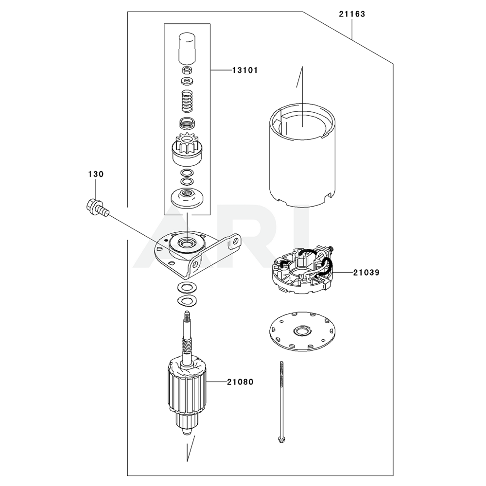 Sơ đồ Bộ khởi động cho Kawasaki FH381V 3 fh381v 12