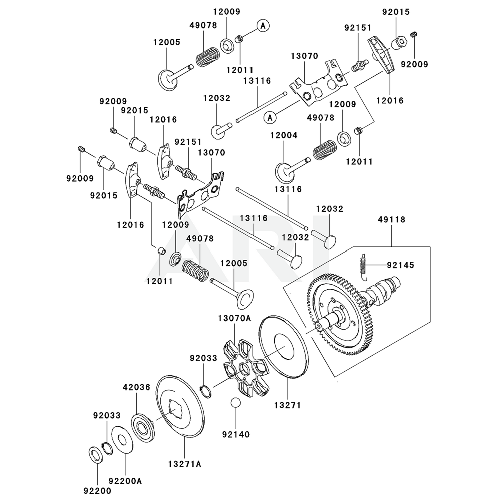 Sơ đồ Van/Trục Cam cho Kawasaki FH680D
