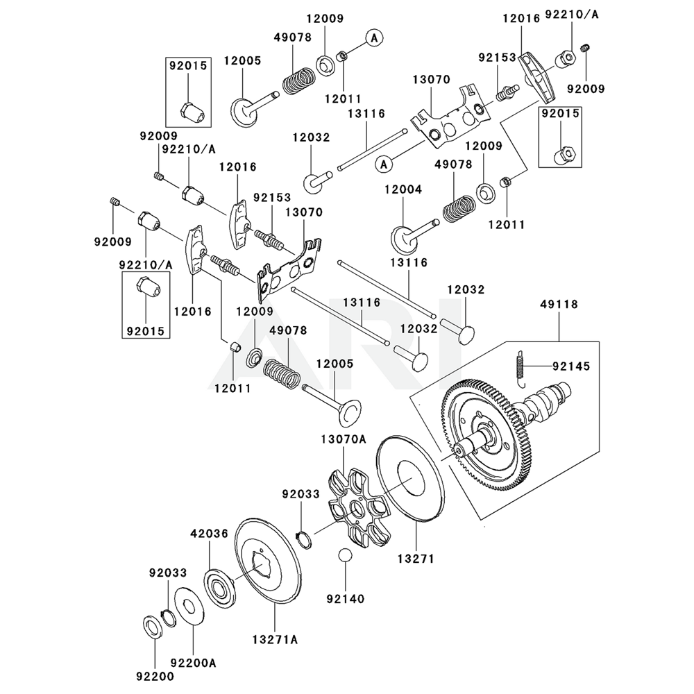 Sơ đồ Van/Trục cam Kawasaki FH770D