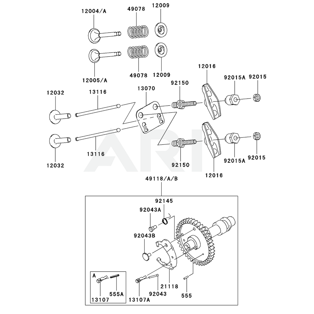 Sơ đồ Van/Trục Cam cho Kawasaki FJ100D
