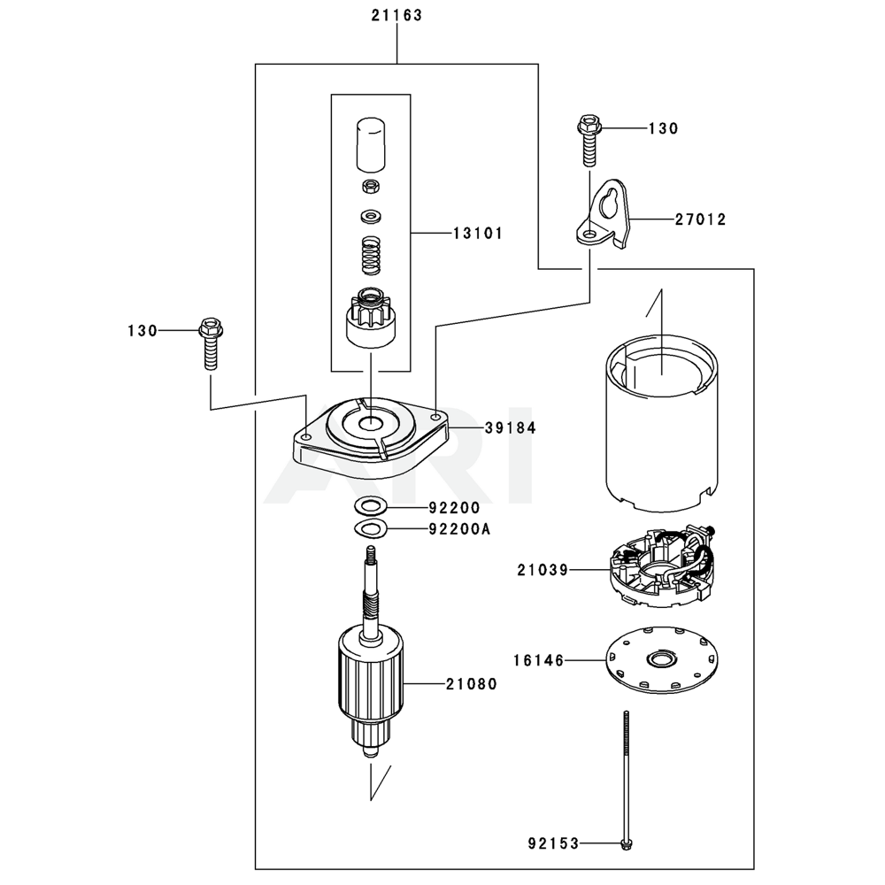 Sơ đồ Bộ khởi động cho Kawasaki FR600V 2 fr600v 14