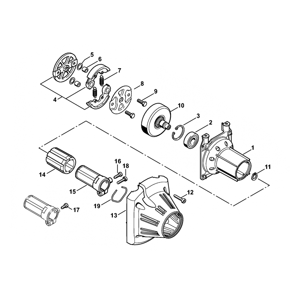 Sơ đồ Lắp ráp nhà ở ly hợp Stihl 2 fs120 fs200 fs250 clutch housing