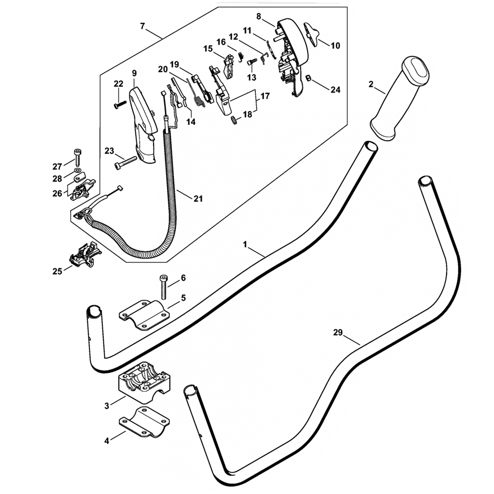 fs120 fs200 fs250 two handled handle bar control handle