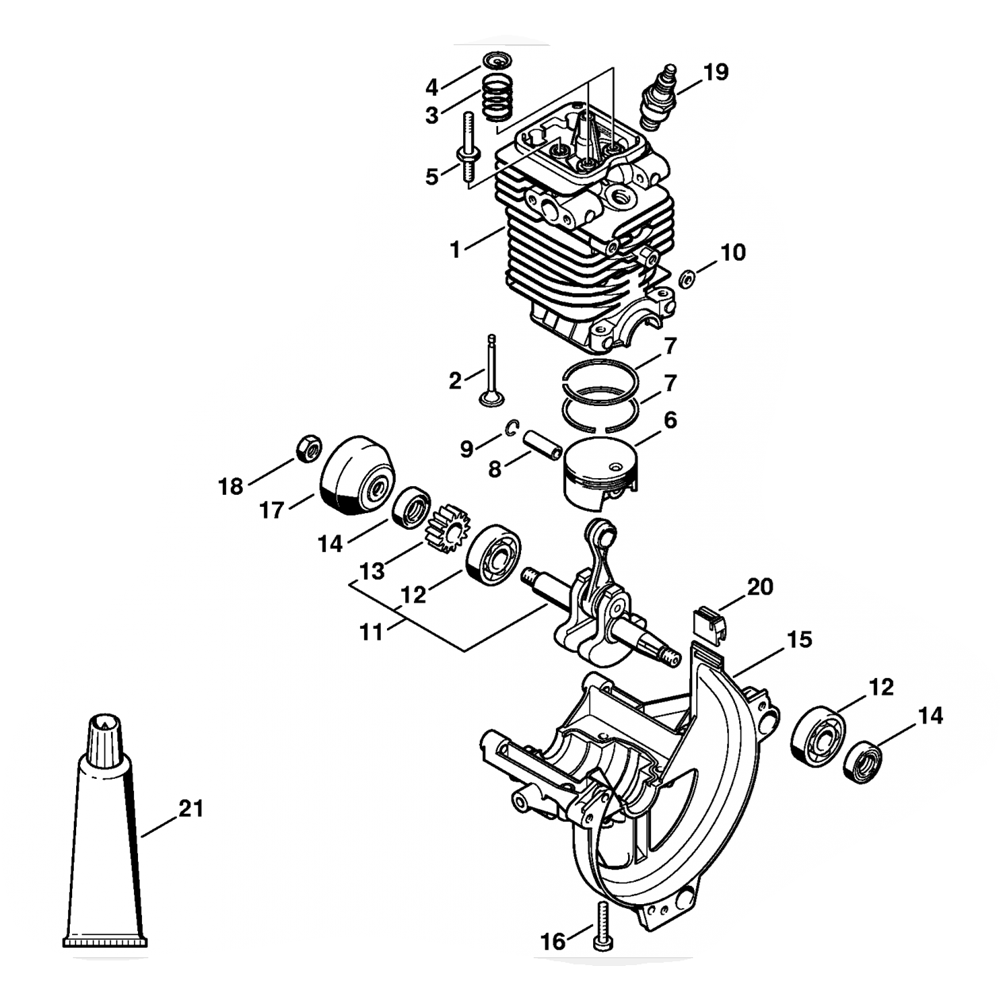 fs130 fs130r cylinder engine pan