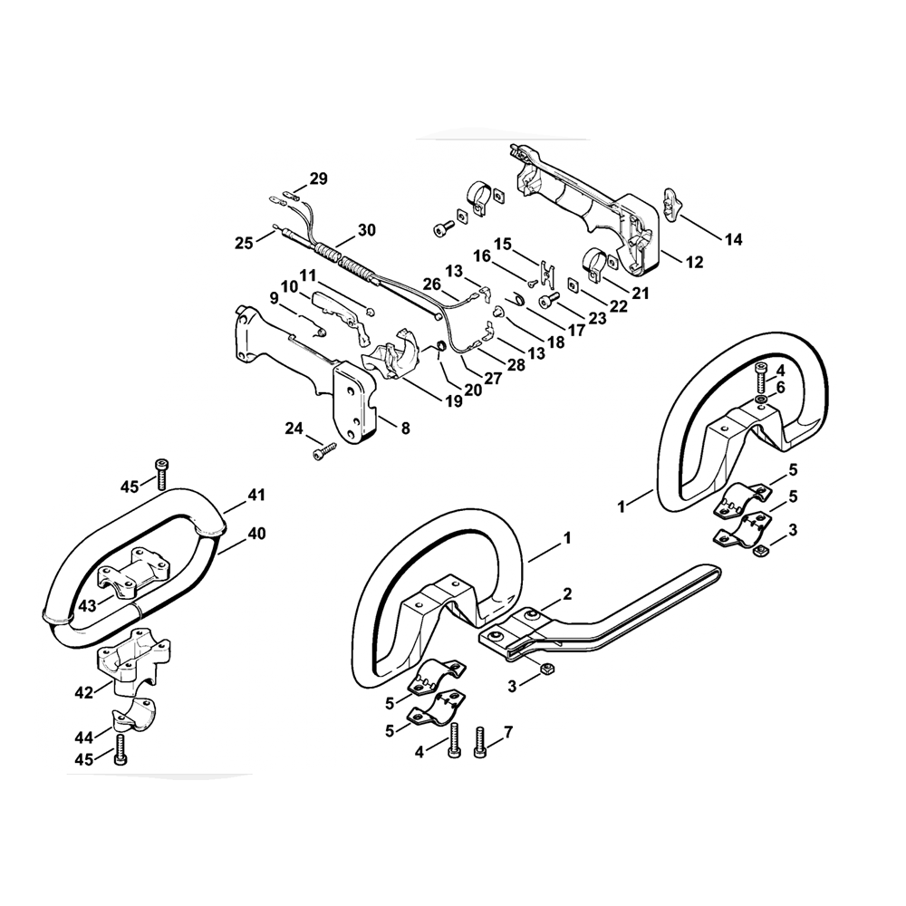 Sơ đồ Tay cầm vòng Stihl FS160 FS180