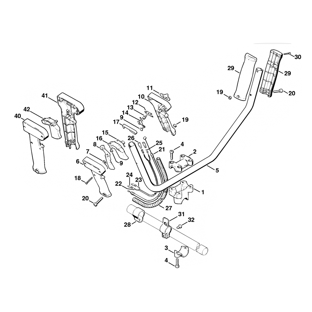 fs160 fs180 two handed handle bar control handle 3 50 609 047 25.2001