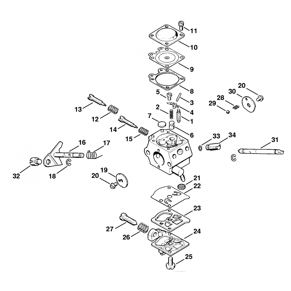 Sơ đồ Bộ chế hòa khí cho Stihl FS220 FS290