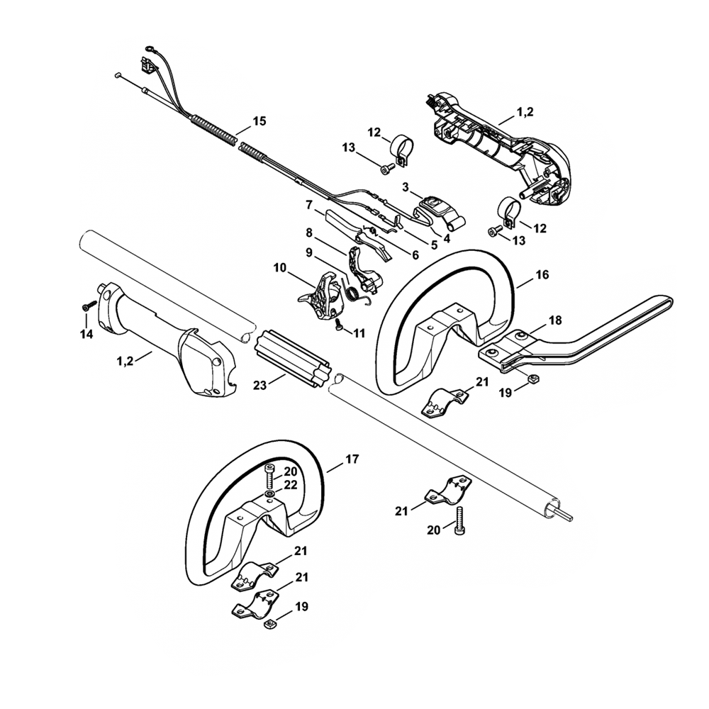 Sơ đồ Tay cầm vòng Stihl FS240 FS260